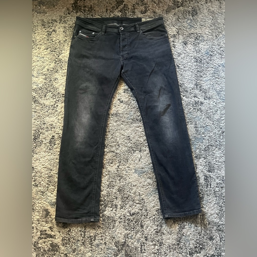 Diesel Men's Slim Straight Jeans in Faded Black 36X32